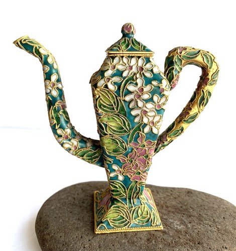 Vintage cloisonne mini teapot - cloisonne,