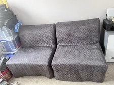 IKEA Lycksele Sofa Bed Chairs X2 With Grey Covers