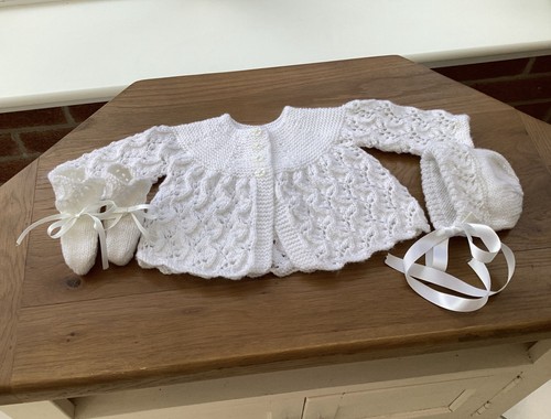 Hand knitted baby matinee - hand,