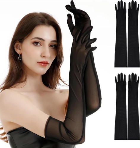 Pairs long black mesh - 2, gloves