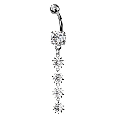 Titanium daisy flower dangle - titanium,