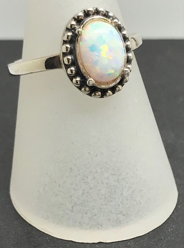Opal oval ring solid - ring, sterling