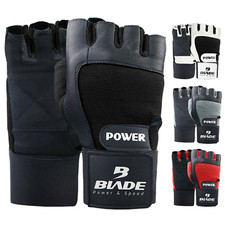 Weight Lifting Gloves Wrist Support Blade Gym Fitness Workout Training Leather