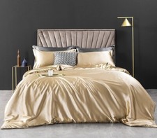 Silk Duvet Sets Includes - Quilt Cover - Fitted Sheet - Pillowcases - All Sizes.