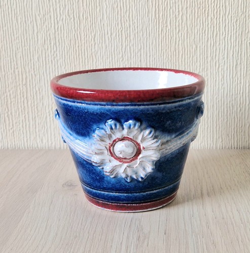 Italian majolica ceramic blue - ceramic,