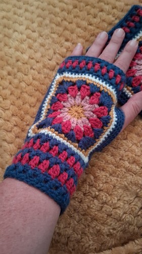 Hand made crochet mittens - hand,
