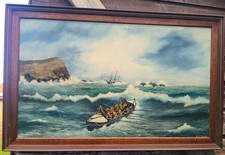 Vintage Sailing Ship Oil