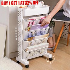 Movable Bookshelf Cart Holder