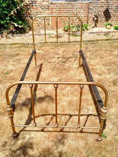 Victorian single brass bed - victorian,