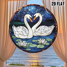 Swans Suncatcher Stained Glass