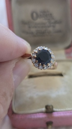 Sapphire and diamond - sapphire, ring