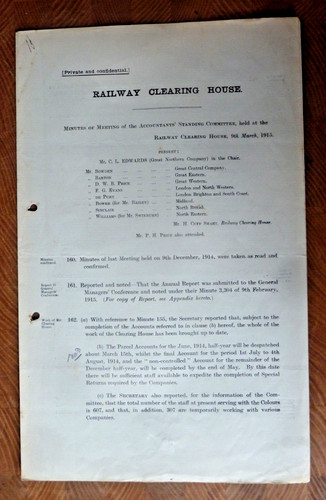 Railway clearing house minutes - clearing,