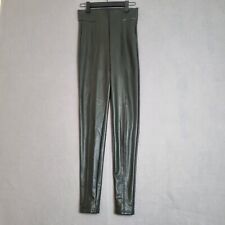Marks And Spencer Trousers Faux Leather Long Dark Green Size 6 New With Tags