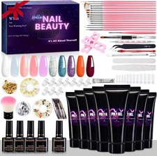 MarckersHome Poly Gel Nail Kit,8 colors 15 ml Poly Nail Extension Gel Starter Ki