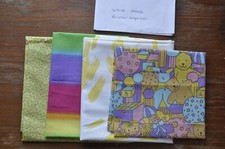 LJ5486 Pack of 4 Fat Quarters for Craft Patchwork Applique - Yellows and Bears