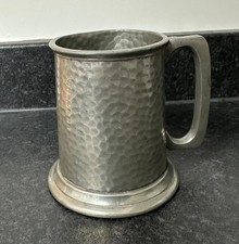 Vintage Sheffield Cameo Hammered Pewter Tankard - Made In England