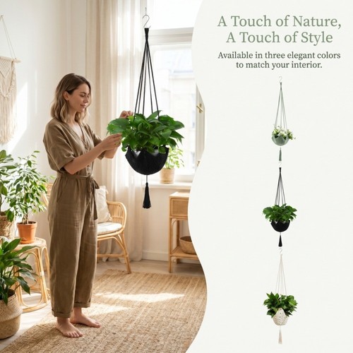 Bohemian macrame plant hanger - macrame,