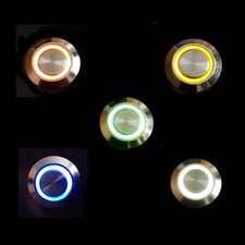 Metal Push Button Switch 12mm 16mm LED IP65 Momentary or Latching – UK Seller