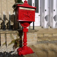 Aluminium Post Box in Red