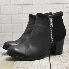 Womens Faith Black Leather Zip