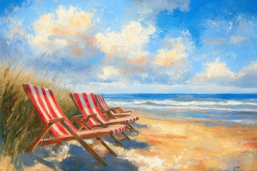 Beach seaside canvas picture - beach,