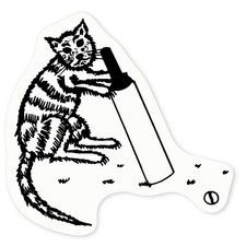'Cricket Cat' Clear Sticker