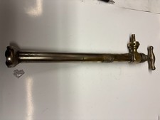 VINTAGE NICKLE PLATED / BRASS 16" STIRRUP PUMP USED BY VETS. VETERINARY, MEDICAL