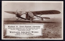 C1929 WESTLAND AIRCRAFT CO -- WESTLAND IV - 3 ENGINE LIMOUSINE !