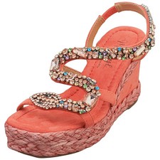 Laura Vita Misstyl Marieo 13 Womens Wedge Sandals in Coral - 7 UK