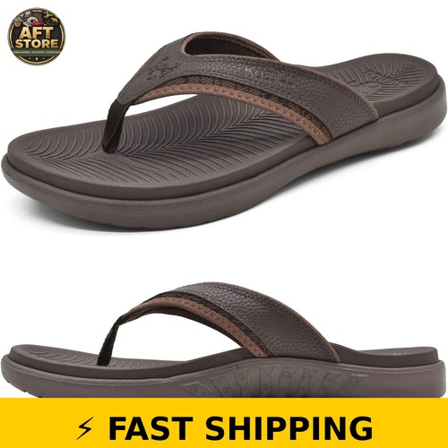 Kuailu mens leather flip flops - flip,