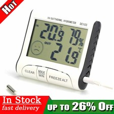 Digital Probe Thermometer Hygrometer Humidity, Indoor Outdoor Temperature ℃/℉ UK