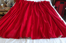 SINGLE LINED RED COTTON VELVET CURTAIN LENGTH 70" X 136" WIDE / TAPE HEADING