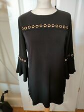 JM Fashion By Julien Macdonald Tunic With Eyelet Trim Detail Size 10 Black New