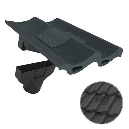 Grey double pantile roof - grey, tile