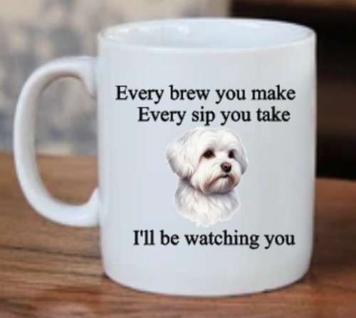 Funny maltese dog coffee - dog,