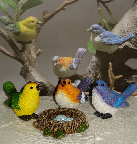 Set resin bird figurines - 3,