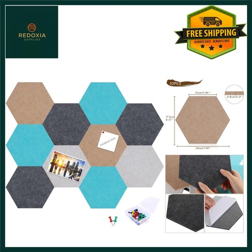 Vibrant hexagon felt pin - hexagon, board