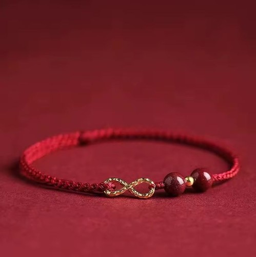 Red cord infinity bracelet - cord,