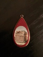 Antique? Victorian? Micro Mosaic Pendant Italian? 3.5cm Long (hwbx)