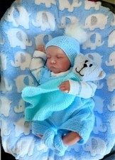 Hand Knitted Newborn Dungarees