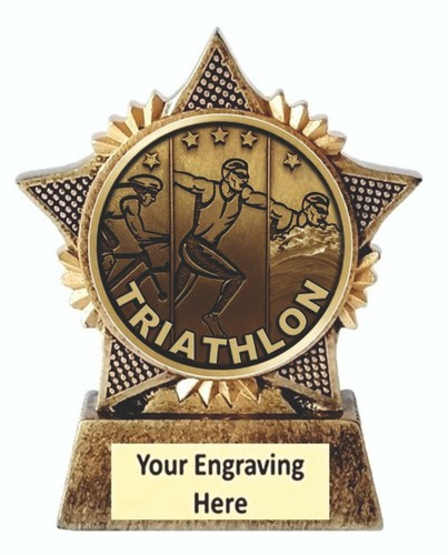 Triathlon trophy star award - triathlon,
