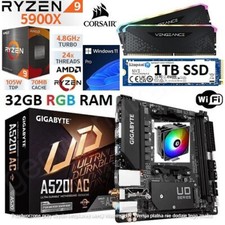 AMD Ryzen 9 5900X + 32GB RGB RAM + 1TB SSD + A520I AC ITX Motherboard Bundle