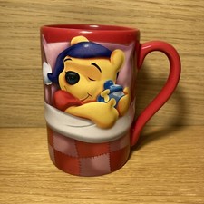 Winnie the Pooh Red 3D Disney Store 5" Coffee Tea Mug Sleeping Pooh Honey Dreams