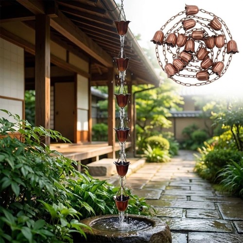 Cups metal tulip rain chain - tulip,