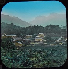 HAND COLOURED Glass Magic Lantern Slide ELTERWATER C1890 PHOTO CUMBRIA