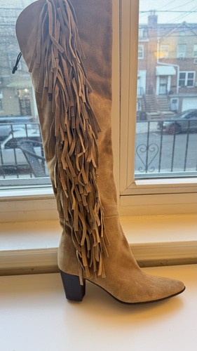 Zara suede fringe beige - fringe,
