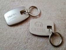 P&O Cruise Line Keyring x2 Ship Metal Double Sided Engraved Cruises