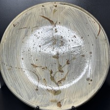 William Marshall stoneware charger with iron decor on white slip 43cm Diam #2688