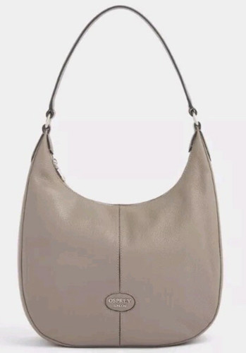 Taupe grainy leather crescent - taupe,