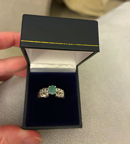 925 sterling silver green - 925, oval